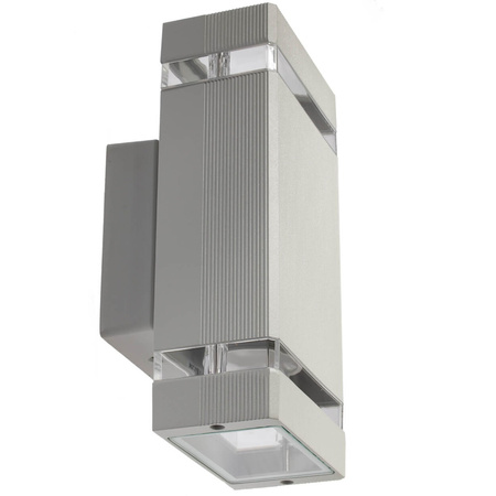 Doppelte Masterled HANA LED-Fassaden-Gartenwandleuchte 2xGU10 ALUMINIUM grau IP54