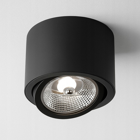 Aufputz-Halogenröhren-Reflektor Spot GU10 rund beweglich schwarz gemastert