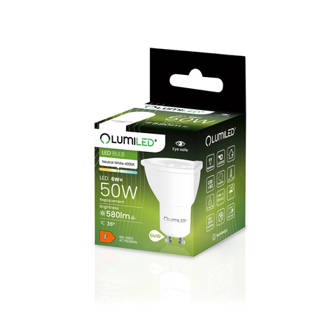 LED Lampen GU10, Glühbirne 6W = 50W 580lm 36° 4000K neutral LUMILED