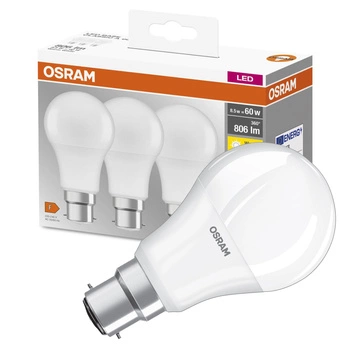 3x LED Lampe B22d A60 8,5W = 60W 806lm 2700K Warm 360° OSRAM