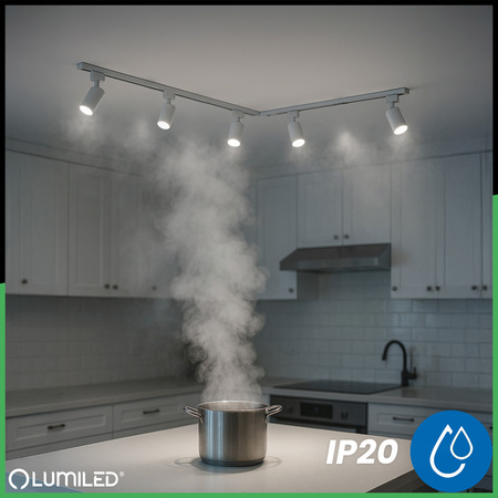 3m Schienenkanal + 5x GU10 LED Reflektorlampe Weiß