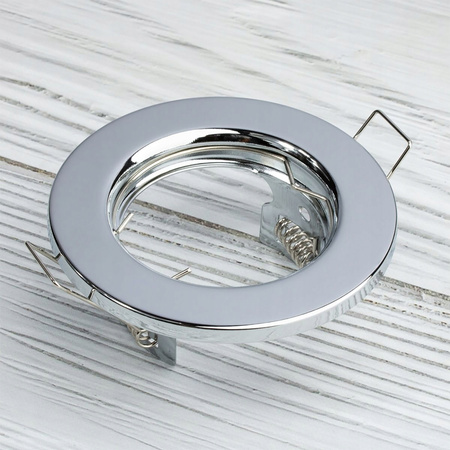 Einbaustrahler GU10, MR16 Einbauspot HALOGEN Runde Fest Chrom Blech ARDALI LUMILED