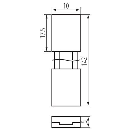 LED-Streifenverbinder einseitig P8 14,1cm 12-24V CON Kanlux 10Stk.