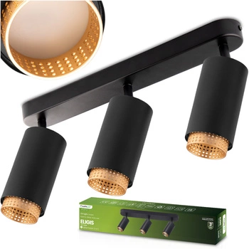 Deckenlampe LED Strahler 3x GU10 Röhre Spot ELIGIS Schwarz LUMILED