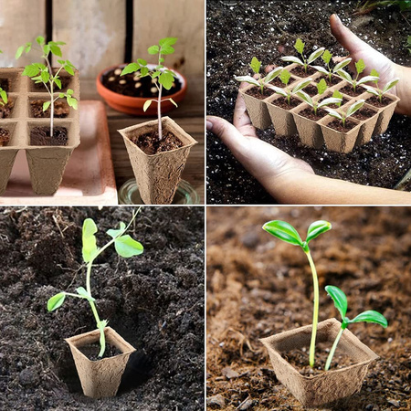 Satz von 10x Torf Palette 3x4 15,5 x 11,5 cm für Seedling Seeding Quilting Biologisch abbaubar Quadrat