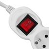 Netzverlängerungskabel Geerdete Steckdosenleiste 5 Steckdosen 1.5m ON/OFF Schalter Weißes Kabel Lendo Lumiled