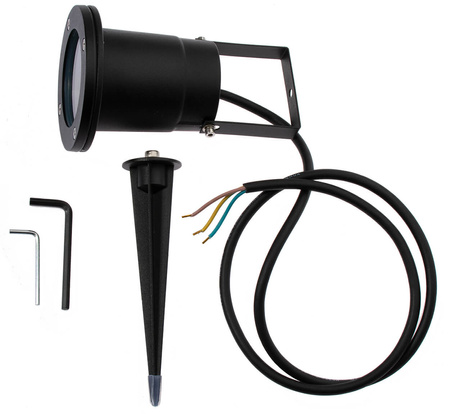 LED-Gartenlampe GU10 IP65 TIGHT Schwarz - 1m Kabel