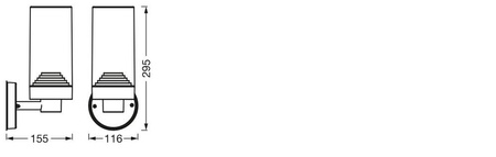 Endura Ledvance LED-Wandleuchte für den Außenbereich E27 IP44 IK03 Grau