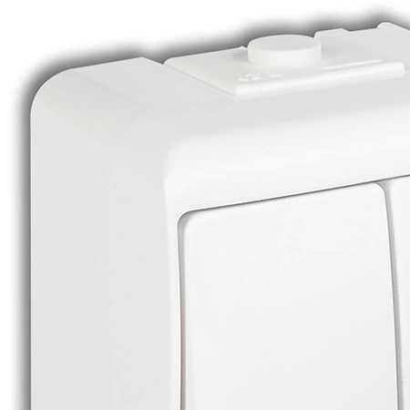 Hermetischer zweipoliger oberflächenmontierter Junior IP54-Kerzenschalter KARLIK Weiß