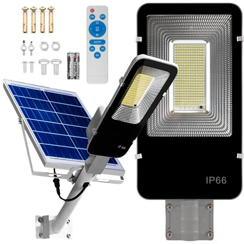 LED Solar Straßenlaterne 600W 6500K Laterne mit Halterung und Fernbedienung