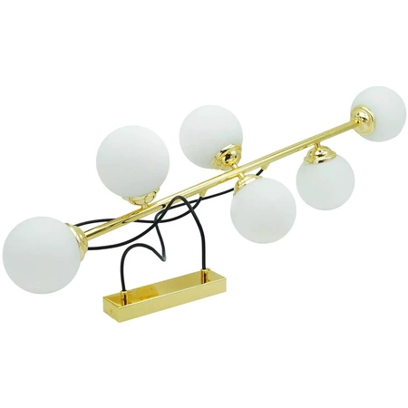 Deckenhängelampe 6xE27 GOLD PALLE Kronleuchter Glasschirme