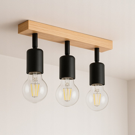 Spot Tuba Deckenleuchte Reflektor Halogen Leuchte 3x E27 Moving Schwarz Braun Eos Masterled