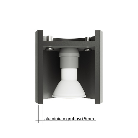 Anbauleuchte TIUBE GU10 ES111 Halogen Spot Tuba Round Schwarz SOLLUX