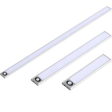 LED-Unterbauleuchte selbstklebende Möbelleiste 2W 4500K 40cm mit Bewegungsmelder silberfarben