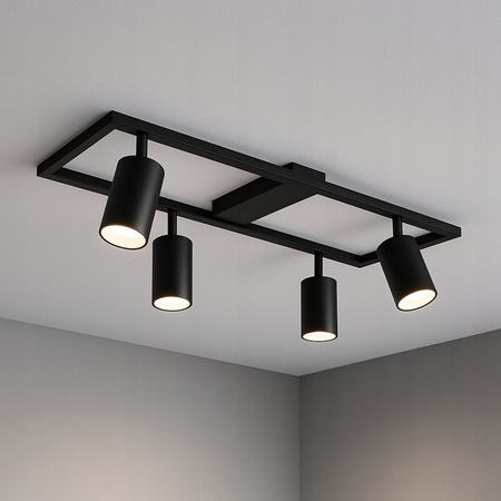 Kronleuchter Deckenleuchte Dekorativ 4x GU10 Schwarz Masterled