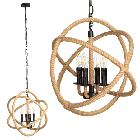 BOHO Geflochtene Jute Decke Pendelleuchte für LED 4xE14 Sphere