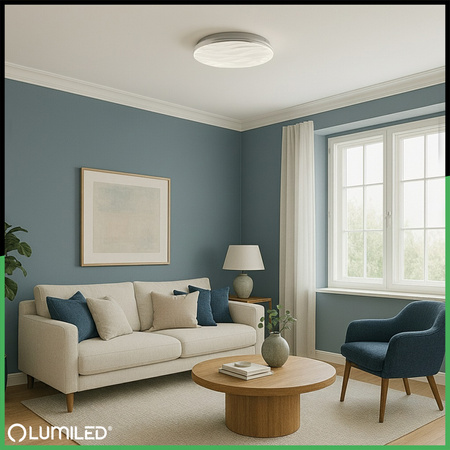 Plafond LED-Anbauleuchte VIRTUS2 48W IP44 CCT Weiß Rund 38cm + LUMILED PILOT