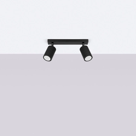 Tuba Spot Reflektor Deckenleuchte 2x GU10 Schwarz Carbon Deep Space SL.1580 Sollux