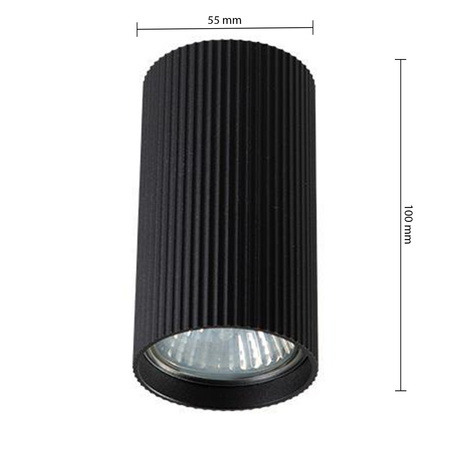 Aufputz Halogen Tuba Reflektor Spot GU10 Rund Schwarz Lucerno Masterled