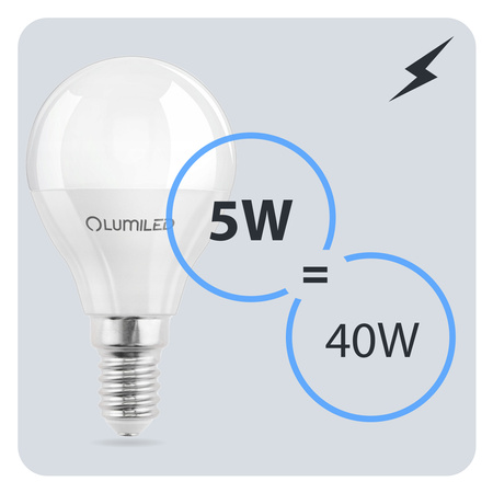 6x LED Lampen E14, Glühbirne P45 Kugeln 5W = 40W 470lm 180° 3000K warm LUMILED