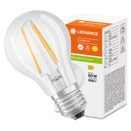 LED Lampen A60 E27 6.5W = 60W 806lm 2700K Warmweiß FILAMENT LEDVANCE