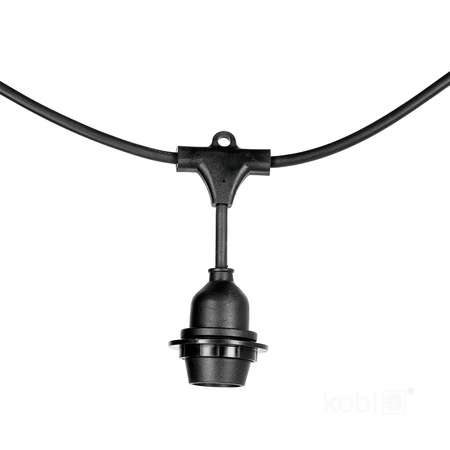 Outdoor Garten Girlande Lichterkette 5x E27 Schwarz IP44 5m Kreta Kobi