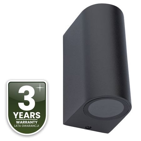 Wandleuchte Außen 2x GU10, Garten-Wandleuchte Schwarz ALLIUM LUMILED