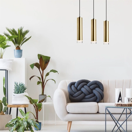 DIEGO Hängeleuchte 3xE27 Schwarz Gold LM-3.124 Lamkur