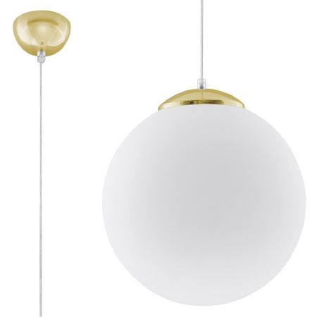 LED-Hängeleuchte UGO E27 Hängende Kugel 30cm Weiß Gold SOLLUX