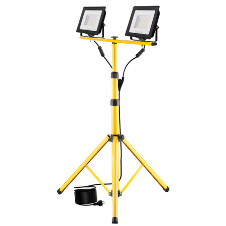 LED-Flutlicht ZUNA2 Halogenlampe 2x 50W 6500K auf Stativ + Kabel + Hermetischer Anschluss LUMILED