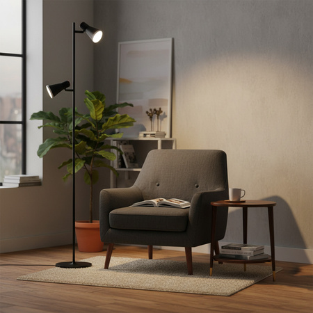 Stehleuchte 7W 2x LED BERG schwarz 3000K GOLDLUX (Polux)