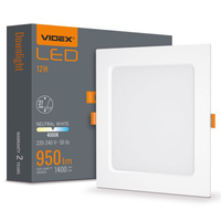LED-Paneel Einbauleuchte 12W 1400lm 4000K Neutralweiß Videx