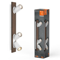 LED-Wand-Deckenleuchte LED-Reflektor 3-Punkt Dekoratives Holz 41W GU10 Weiß LEDVANCE