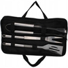 3er Set Grillzubehör Spatel Zange Gabel + Etui