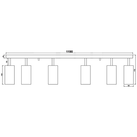 Deckenleuchte mit 6x GU10-Sockeln, Einbaustrahler HALOGEN Schwarz QUALIS SPOT LUMILED