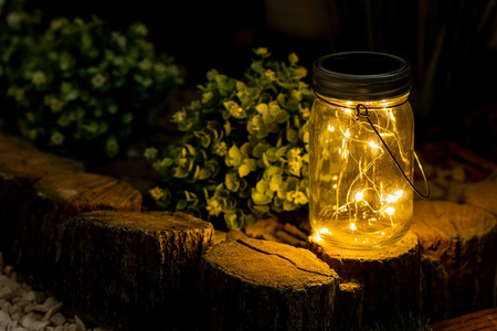 LED Laterne Solar Garten Krug hängend Glas