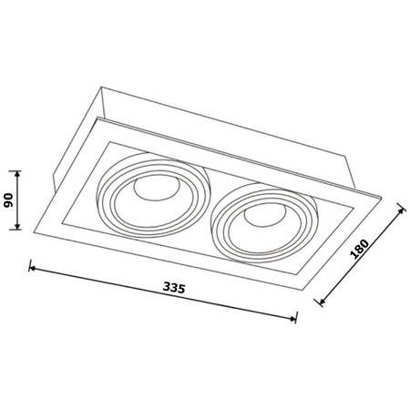 Einbaustrahler 2x GU10, ES111 Einbauspot HALOGEN Rechteck beweglich Schwarz CANIS LUMILED