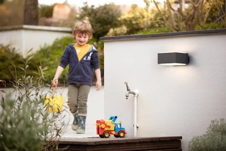 Gartenleuchte LED Wandleuchte HEDGEHOG myGarden E27 IP44 Anthrazit PHILIPS