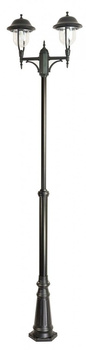 Outdoor-Gartenlampenmast LATERNE E27 Prince OGMWN 2 O 195-295cm schwarz Su-Ma