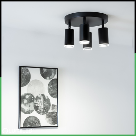 Spot GU10 IP44 ADERO Schwarz Lumiled LED Spot Reflektor Deckenleuchte