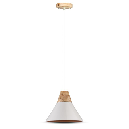Hängeleuchte E27 Weißer Schirm mit Holzoberfläche VT-7425 V-TAC