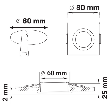 Spot GU10 Schwarz FEBE Sanico Goldlux Einbaustrahler Leuchte