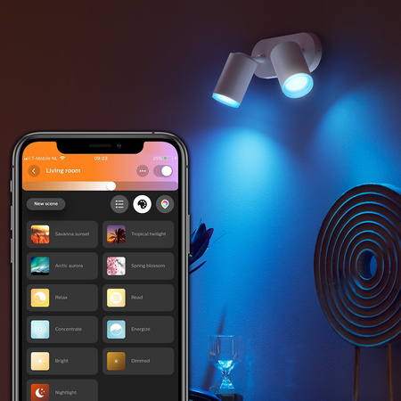 Philips HUE Weiß und Farbe Ambiance Fugato Lampe 2x4.2W Bluetooth Zigbee