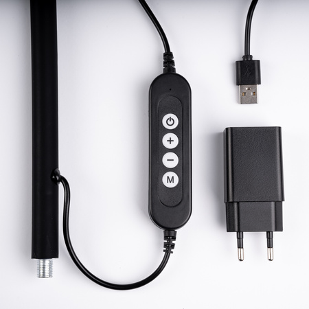 LED 14W CCT Dimmbare Stehlampe mit Höhenverstellung LONGA 2 Schwarz LUMILED