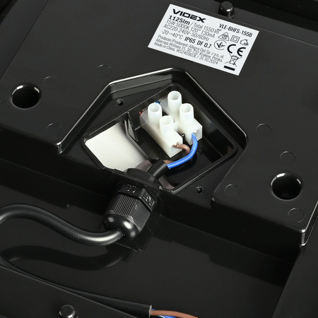 Plafond LED-Lampe 15W 1125lm 5000K Neutral 120° IP65 IK07 Anbaumontage Schwarz VIDEX