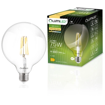 Dekorative LED Lampen E27, Glühbirne G95 8W = 75W 880lm 3000K warm 360° Globe Glühfaden LUMILED