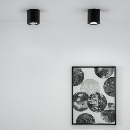 Aufbauleuchte HALOGEN Spot Röhre Fest EGIO GU10 LUMILED Rund IP44 Schwarz 83mm