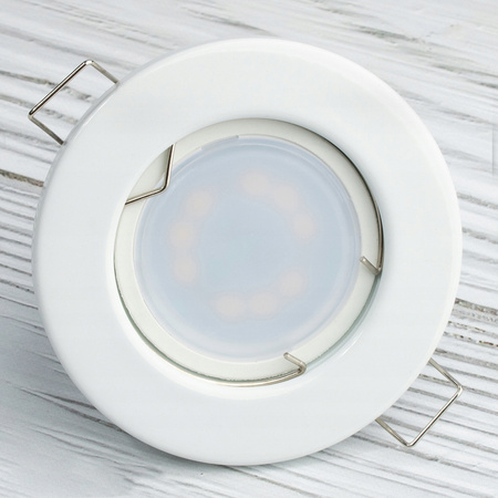 Einbaustrahler GU10, MR16 Einbauspot HALOGEN Runde Fest Weiß Blech ARDALI LUMILED