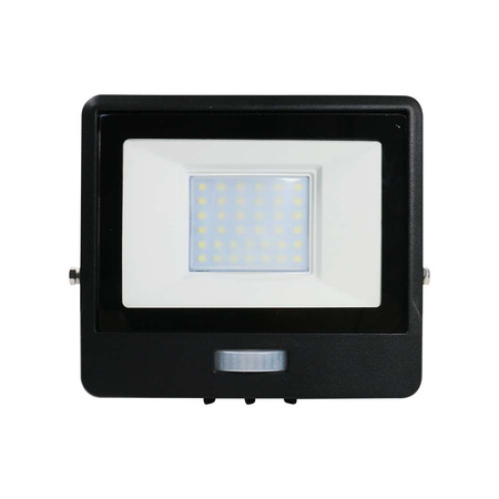 LED Fluter 30W 2340lm 4000K IP65 Schwarz mit Bewegungssensor und CUT-OFF-Funktion Samsung Chip VT-138S-1-B V-TAC
