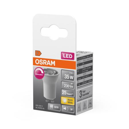 LED PAR11 Reflektor GU10 3W = 35W 230lm 2700K Warm 36° Dimmbar SUPERSTAR Osram